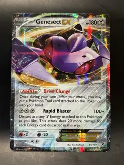 Pokemon TCG XY Fates Collide Genesect EX 64/124 Ultra Rare Holo - Image 1