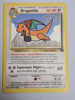 Pokemon WotC Dragonite 5 - WB The First Movie Black Star Promo LP - Image 1