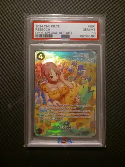 One Piece Card Game TCG OP06 Rebecca OP05-091 SP Alt Art PSA 10 - Image 1