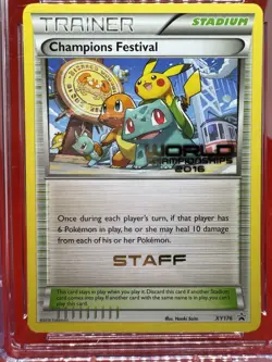 CGC 8.5 NM-MINT 2016 Champions Festival STAFF XY176 Worlds 16 Promo Pokemon Card - Image 2