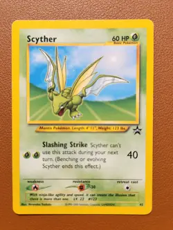 Scyther WOTC Black Star promo card 45 2000 LP Pokemon TCG Rare - Image 1