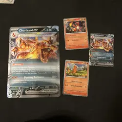 Pokemon TCG Scarlet & Violet Charizard ex 196 Black Star Promo NM 4 cards - Image 1