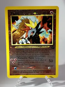 2001 Pokemon Black Star Promo Entei #34 Holo Rare Movie Promo WOTC TCG Card LP - Image 4