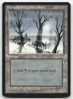 MTG Ice Age #351 Snow-Covered Swamp NM - Image 1