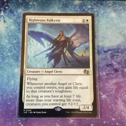 Righteous Valkyrie #0246 (NM) Foundations Jumpstart J25 Magic MTG - Image 1