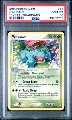 2006 POKEMON EX CRYSTAL GUARDIANS #28 VENUSAUR PSA 10 - Image 1