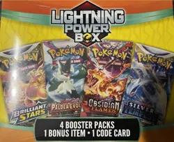 Brand New 2025 Pokemon Mystery Lightning Power Box 4 Booster Packs Sealed - Image 2