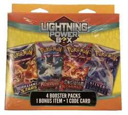 Brand New 2025 Pokemon Mystery Lightning Power Box 4 Booster Packs Sealed - Image 3