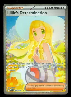 Pokemon LILLIE'S DETERMINATION 184/132 Mega Evolution SPECIAL ILLUSTRATION RARE - Image 1