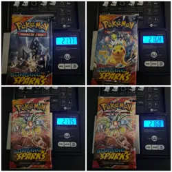 HEAVY! Lot Of 4 Surging Sparks Pokemon TCG Booster Pack 21.60g+ - Image 1