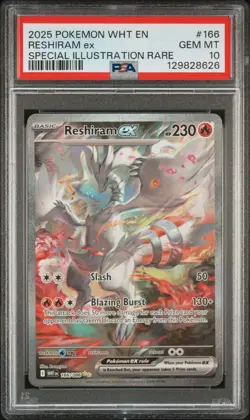 2025 Pokemon White Flare Reshiram EX Special Illustration Rare PSA 10 - Image 1