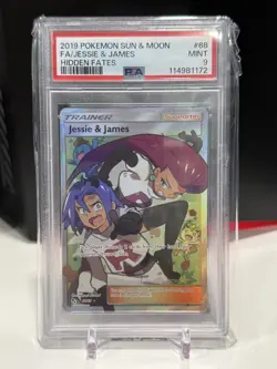 Pokemon Jesse & James Full Art Trainer PSA 9 Sun And Moon Hidden Fates 68/68 MT - Image 1