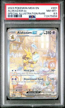 2023 POKEMON MEW EN-151 SPECIAL ILLUSTRATION RARE #201 ALAKAZAM EX PSA 8.5 - Image 1