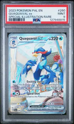 Pokemon PAL EN-Paldea Evolved #260 QUAWUAVAL ex SPECIAL ILLUSTRATION RARE PSA 9 - Image 1