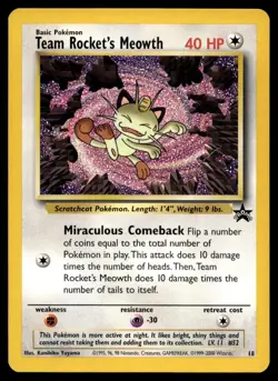 2000 Promos - Wizards Black Star 1 Team Rocket’s Meowth Basic/Promo #18 - Image 1