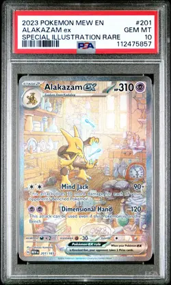 2023 POKEMON MEW EN-151 SPECIAL ILLUSTRATION RARE #201 ALAKAZAM EX PSA 10 - Image 1