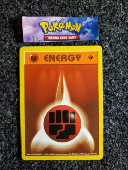 Fighting Energy 97/102 1st Edition Base Set Shadowless 1999 Pokemon LP - Image 1