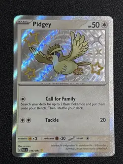 Shiny Pidgey 196/091 PAF Paldean Fates Pokemon Card Near Mint - Image 1