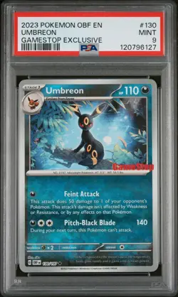 PSA 9 MINT Umbreon Gamestop Promo Reverse Holo Pokemon Card 130/197 - Image 1