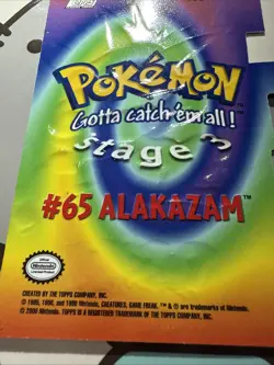Pokemon TV Series 2 Topps - Die-Cut Embossed Chase Card #65 Alakazam EV9 - Image 5
