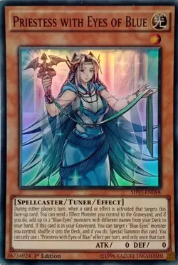 SHVI-EN098 PRIESTESS WITH EYES OF BLUE SUPER RARE 1ST EDITION YuGiOh CARD - Image 1