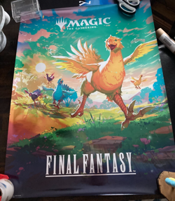 MTG Final Fantasy 18x24 FOIL Promotional Poster Chocobo Magic the Gathering - Image 1