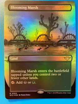 MTG 1x FOIL BORDERLESS Blooming Marsh # 300 Outlaws of Thunder Magic the x1 NM - Image 1