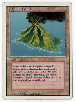Volcanic Island • Revised Edition Dual Land • HP Damaged • MtG Magic Gathering - Image 1