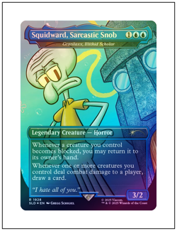 1x Squidward, Sarcastic Snob, Foil, Spongebob Secret Lair Drop, MTG NM - Image 1