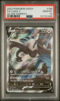 PSA 10 Lugia V Full Alt Art 186/195 Silver Tempest Pokemon - Image 1