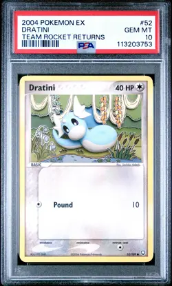2004 POKEMON EX TEAM ROCKET RETURNS #52 DRATINI PSA 10 - Image 1