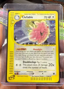 Pokemon TCG Clefable 7/165 Holo Rare Expedition Set MP- - Image 1