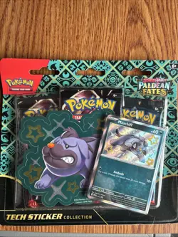 Pokemon TCG Paldean Fates Tech Sticker Collection - 3 Packs SEALED - Image 1