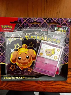 Pokemon Paldean Fates Tech Sticker Collection TCG Shiny Fidough Brand New - Image 1