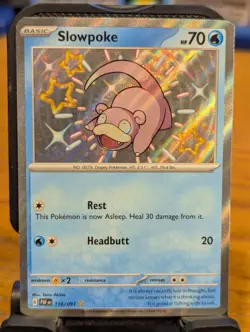 Pokemon TCG Paldean Fates Slowpoke Shiny Holo Rare 116/091 - Image 1