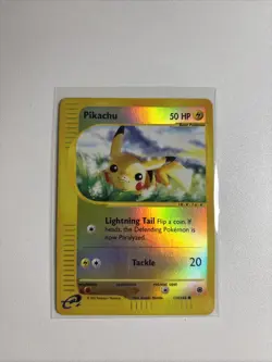 Pikachu 124/165 Reverse Holo Expedition E-SERIES Vintage Pokemon 2002 Rare - Image 1