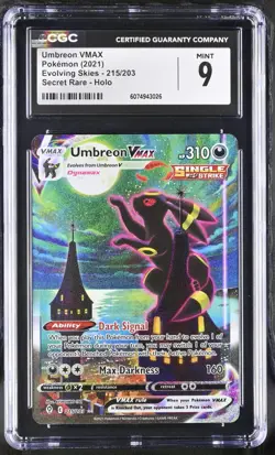 (PSA) CGC 9 Umbreon Vmax Evolving Skies Full Alt Art Pokemon Card 215 Mint Clean - Image 1