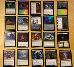 Magic The Gathering Lot Of 20 Black Cards Including Rares and Mythics NM - Image 1