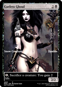 GUTLESS GHOUL : MTG altered-art magic card : with Sexy, Goth Girl! - Image 1