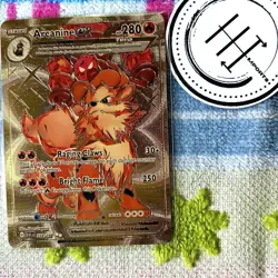 Pokemon Arcanine EX Gold Foil Holo Textured Fan Art Card Nintendo - Image 1