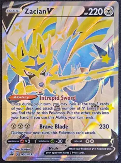 Zacian V (Shiny) SWSH292 SWSH: Sword & Shield Promo Cards Holo NM- - Image 1