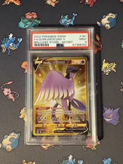 Pokemon Cards Articuno V 181/172 Gold Full Art Brilliant Stars - PSA 9 MINT - Image 1