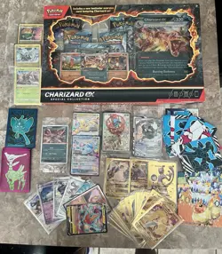 Pokemon Promo Cards Lot & 5 Boosters- Charizard Ex Box 34 Promo Cards & More! - Image 1