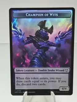 MTG - Zombie 0003/Champion of Wits Token (Foil) - Aetherdrift NM/M Condition - Image 2