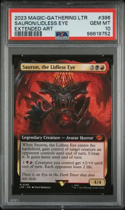 2023 MTG TALES OF MIDDLE-EARTH EXTENDED ART #396 SAURON, THE LIDLESS EYE PSA 10 - Image 1