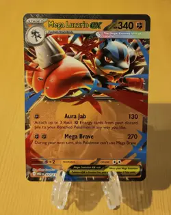 Mega Lucario ex 077/132 Me01: Mega Evolution Holo Pokemon NM PACK FRESH - Image 1