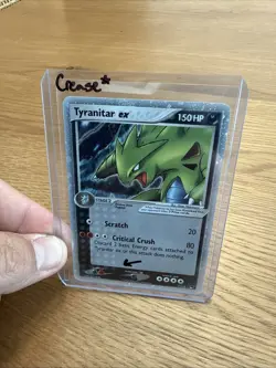 Pokemon TCG Tyranitar EX 17/17 Pop Series 1 Ultra Rare Holo Card #17/17 Creased* - Image 1