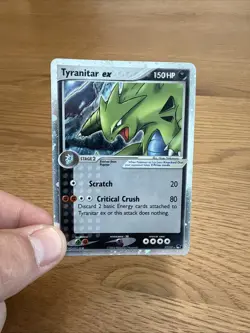 Pokemon TCG Tyranitar EX 17/17 Pop Series 1 Ultra Rare Holo Card #17/17 Creased* - Image 2