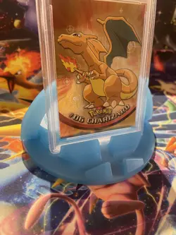 Pokemon TCG 1999 Topps Charizard Foil Black Topps #6 PSA 7 - Image 1