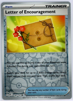 Pokemon TCG Letter of Encouragement 189/197 Sv03: Obsidian Flames Reverse Holo - Image 1